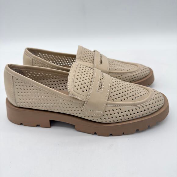 Dolce Vita Shoes - Dolce Vita Ersula Loafer Y2K Retro Perforated Lug Sole Chunky Ivory Breathable 9